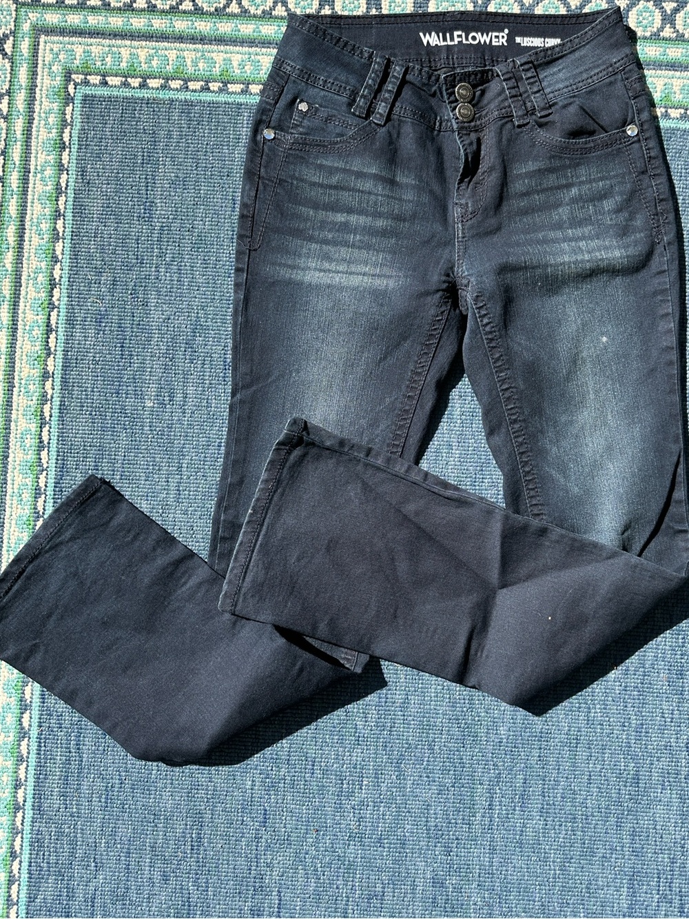 Luscious Curvy fit Wallflower Black/dark blue Washed Denim Jeans size 5